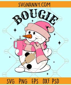 Bougie Snowman SVG, Bougie Snowman Santa Hat SVG, Bougie Snowman Stanley SVG