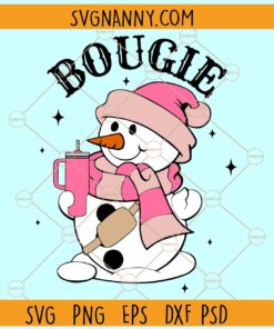 Bougie Snowman SVG, Christmas Bougie Snowman SVG, Bougie Snowman Santa Hat SVG