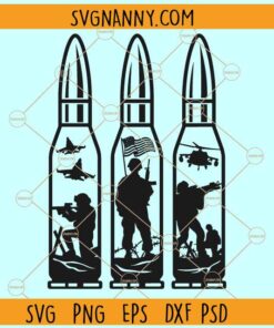 Bullet Soldier Scene SVG, Military Scene SVG, American Troops Svg, Veteran SVG