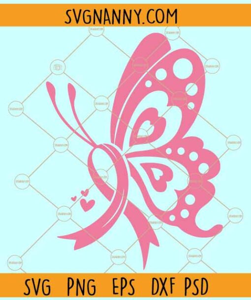 Butterfly Breast Cancer SVG, Butterfly Cancer SVG, Pink Out SVG, Cancer Awareness SVG