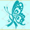 Butterfly Ovarian Cancer SVG, Butterfly Teal Ribbon SVG, Ovarian Cancer SVG