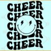 Cheer smiley face SVG, Cheer Smiling Face Svg, Cheer Team SVG, Football SVG