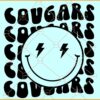 Cougars smiley face SVG, Cougars Football SVG, Cougars Mascot SVG, Football SVG