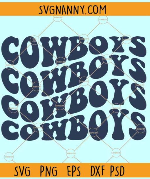 Dallas Cowboys retro wavy SVG, Dallas Cowboys Football SVG, Dallas Cowboys Star SVG