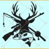 Fish and deer hunting SVG, Hunting And Fishing Silhouette Svg, Fishing SVG