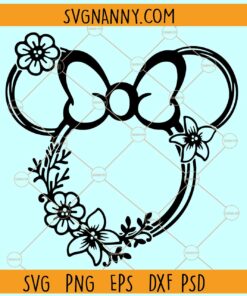 Floral mickey head SVG, mickey head SVG, Floral Disney SVG, Family Vacation Svg