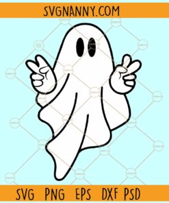 Ghost peace sign SVG, Ghost Halloween Peace Sign SVG, Ghost Peace Sign PNG