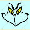 Grinch Face Outline SVG, Funny Grinch Face SVG, Grinchmas SVG, Grinch Face SVG File