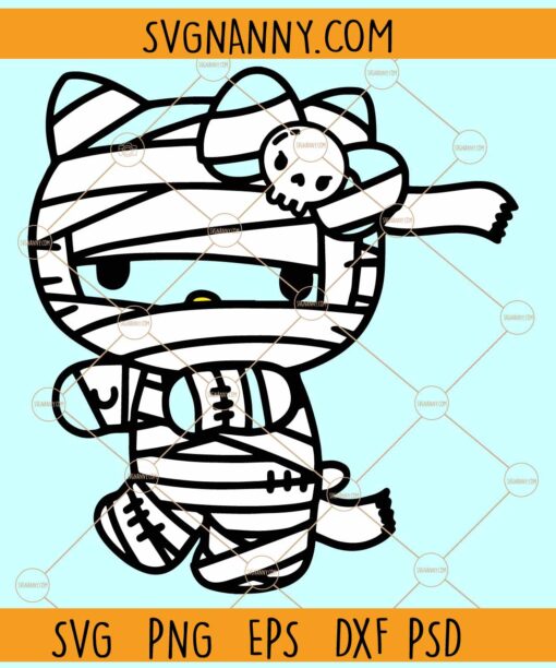 Hello Kitty Mummy SVG, Hello Kitty Svg, Mummy Cat Svg, Kitty Halloween Svg