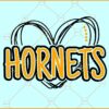 Hornets Heart SVG, Charlotte Hornets Football SVG, National League Football SVG