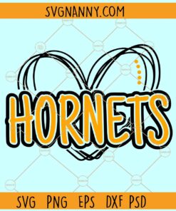 Hornets Heart SVG, Charlotte Hornets Football SVG, National League Football SVG