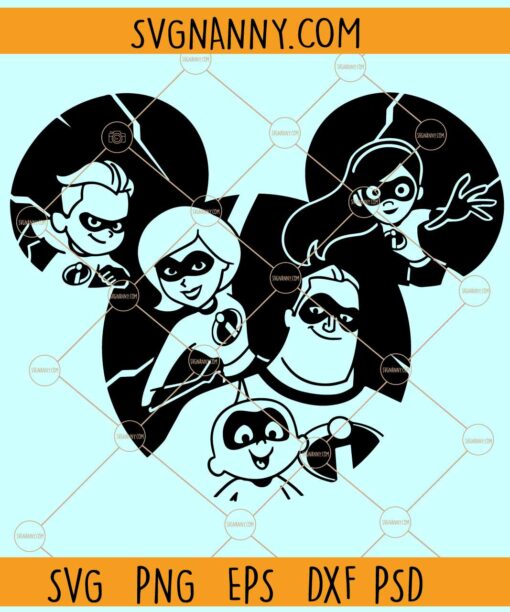 Incredibles Mickey ears SVG, Disney SVG, The Incredibles SVG, Disneyland Pixar The Incredibles SVG
