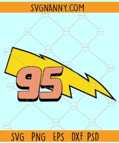 MCQueen 95 Logo SVG, Mcqueen Number SVG, Number 95 Lightning Mcqueen SVG