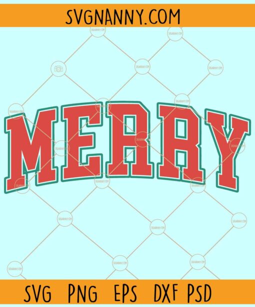 Merry SVG, Merry Christmas SVG, Merry PNG, Merry Holiday SVG
