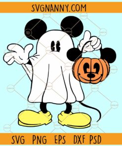 Mickey Ghost Halloween SVG, Mickey Mouse Ghost SVG, Mickey Mouse Disney Halloween SVG