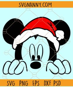 Mickey Santa hat SVG, Mickey SVG, Disney Merry Christmas SVG, Mickey Santa Claus SVG