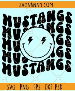 Mustangs smiley face SVG, Mustangs SVG, Mustangs Football SVG, Mustangs Mascot SVG
