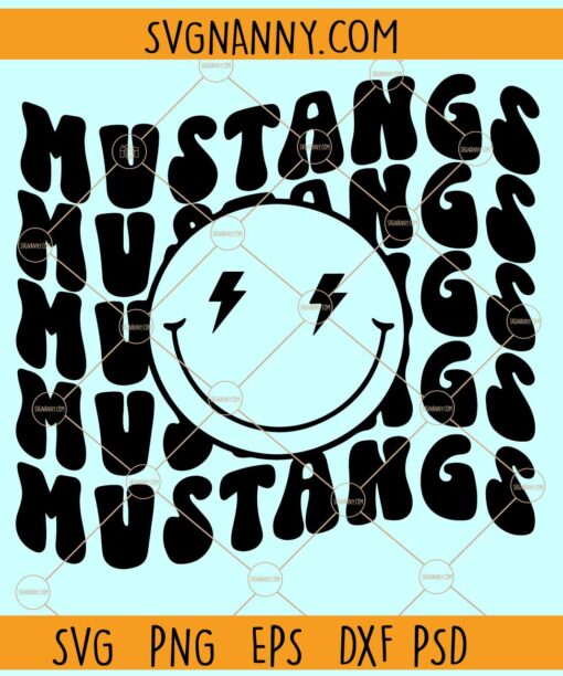 Mustangs smiley face SVG, Mustangs SVG, Mustangs Football SVG, Mustangs Mascot SVG