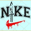 Nike Horror movie Knife SVG, Swoosh Scream SVG, Halloween Nike logo SVG