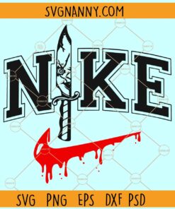 Nike Horror movie Knife SVG, Swoosh Scream SVG, Halloween Nike logo SVG