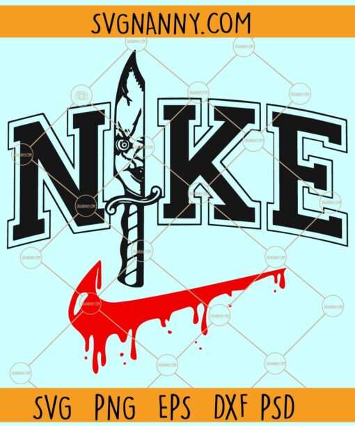 Nike Horror movie Knife SVG, Swoosh Scream SVG, Halloween Nike logo SVG