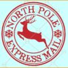 North Pole Express Mail SVG, Santa Mail Svg, Christmas Sign Svg, Christmas Stamp Svg