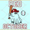 Philly Red October Ghost SVG, Red October Philly Halloween SVG, Phillies Halloween SVG