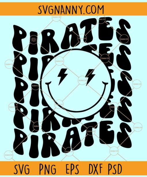 Pirates smiley face SVG, Pirates Football SVG, Football Mascot SVG, Football Team SVG