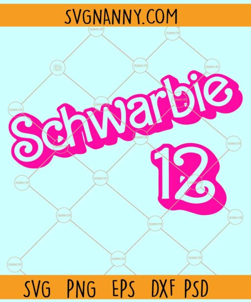 Schwarbie Barbie 12 SVG, Kyle Schwarber SVG, MLB Kyle Schwarber Barbie Font SVG