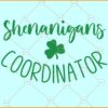 Shenanigans Coordinator SVG, Irish SVG, St. Patty Day SVG, St Patrick's Day svg