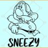 Sneezy Dwarf SVG, Snow White and the Seven Dwarfs SVG, Sneezy dwarf Clipart SVG