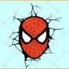 Spiderman Face Crack Svg, Spiderman face cracked wall SVG, Spiderman through wall SVG