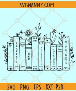 Taylor Swift albums Floral books SVG, Taylor Swift Midnights Album SVG, Taylors Version SVG