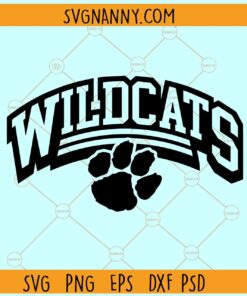 Wildcats Paw Print SVG, Arizona Wildcats SVG, Wildcats Football SVG, Football Mascot SVG