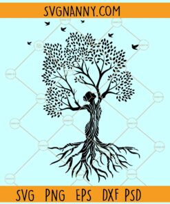 Woman tree of life SVG, Girl Power SVG, Tree of Life SVG, Lady Tree of Life Silhouette SVG