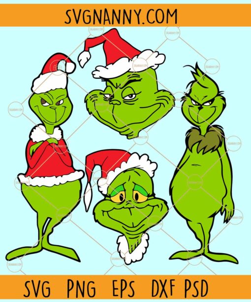 Christmas Grinch SVG bundle, Grinch face svg files, Grinchmas SVG, Chritmas SVG bundle