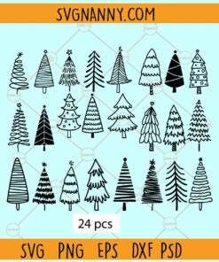 Christmas pine trees SVG bundle, Christmas trees svg mega bundle, Christmas decorations SVG