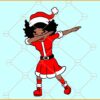 Dabbing black woman Santa SVG, black girl Santa svg, girl Santa svg