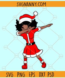 Dabbing black woman Santa SVG, black girl Santa svg, girl Santa svg