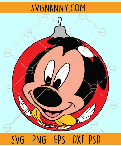 Mickey Christmas ornament SVG, Christmas Mickey Mouse Ornaments SVG
