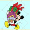 Mickey with gifts SVG, Mickey Christmas SVG, Disney Christmas SVG