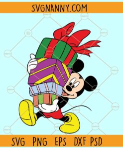 Mickey with gifts SVG, Mickey Christmas SVG, Disney Christmas SVG