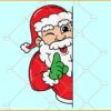 Peeking Santa SVG, Funny Santa Claus SVG, Peekaboo Santa SVG, Christmas svg files