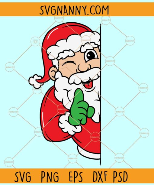 Peeking Santa SVG, Funny Santa Claus SVG, Peekaboo Santa SVG, Christmas svg files