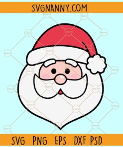 Santa face layered SVG, Santa Claus face SVG, Christmas Santa head SVG