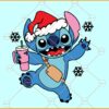 Stitch with Stanley tumbler Christmas SVG, Christmas Stitch SVG