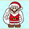 Super Mario with Santa hat SVG