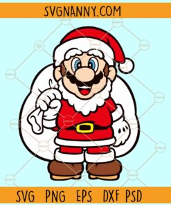 Super Mario with Santa hat SVG