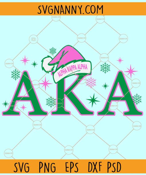 AKA Santa Christmas SVG, AKA Santa Christmas SVG, Alpha Kappa Alpha SVG