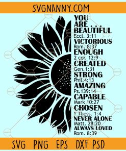 Bible verse and half sunflower SVG, Sunflower Inspiration SVG, Christian svg